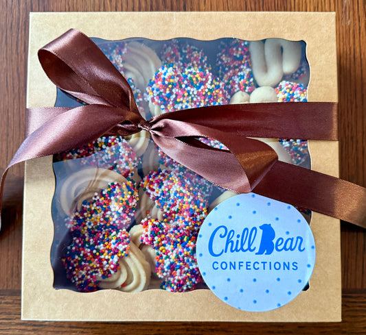 Hand Piped Butter Cookies - Sprinkle Dipped