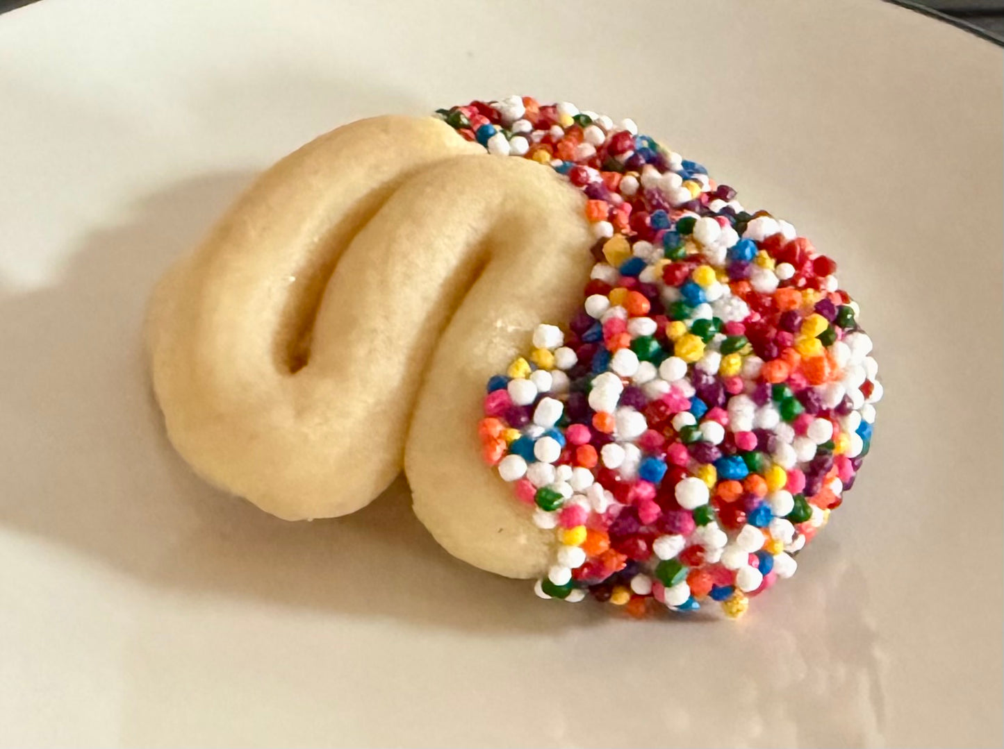 Hand Piped Butter Cookies - Sprinkle Dipped