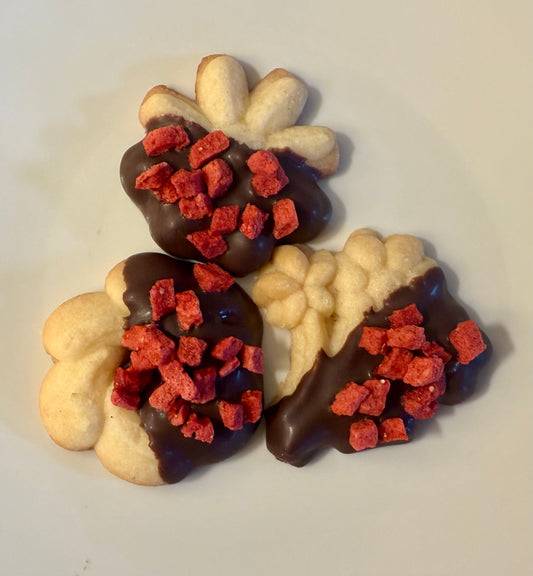 Classic Butter Cookies - Chocolate Strawberry Dipped