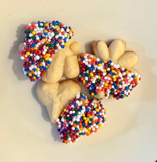 Classic Butter Cookies - Sprinkle Dipped