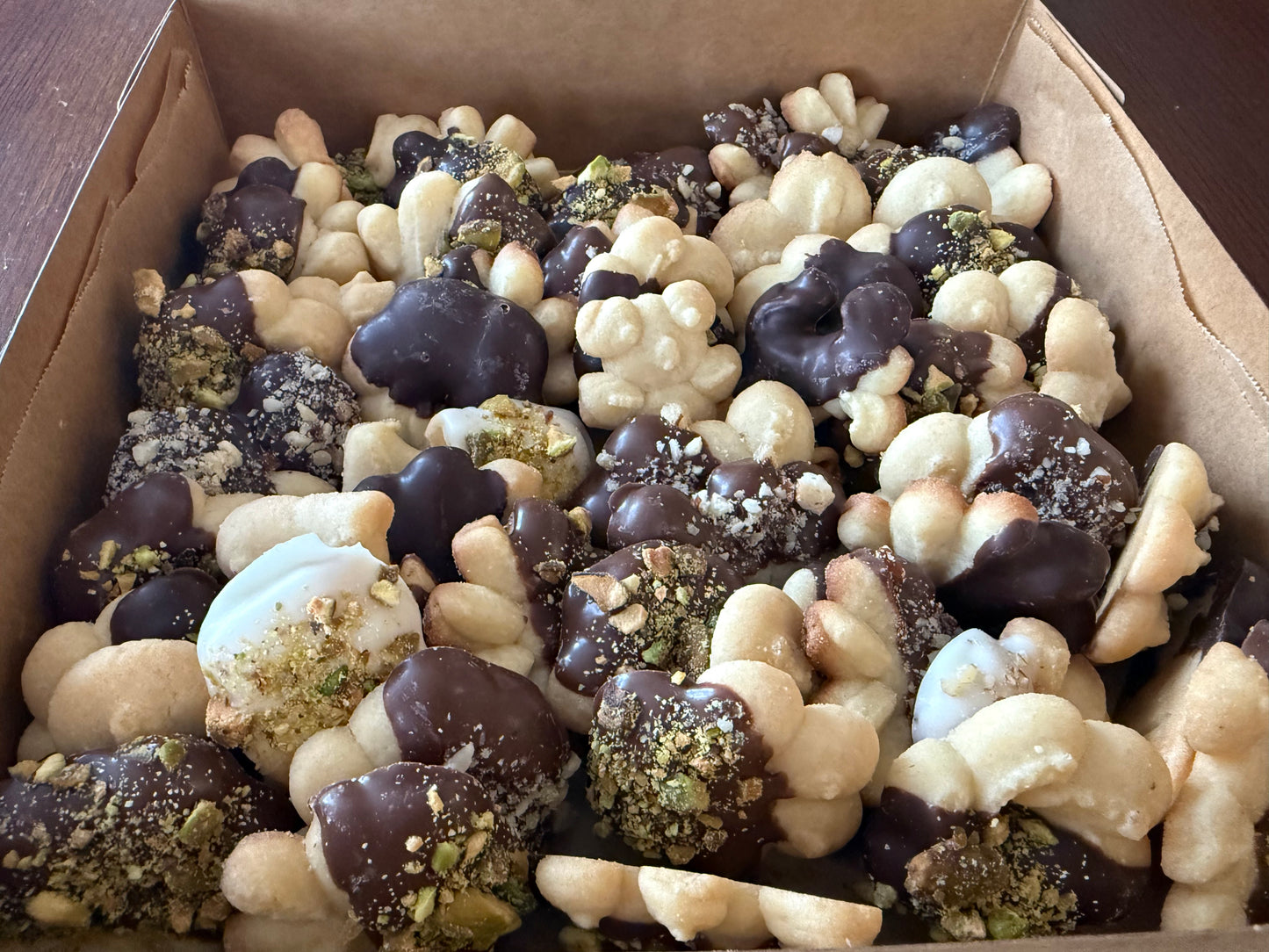 Classic Butter Cookies - Chocolate and Nut Dipped