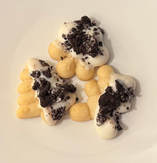 Classic Butter Cookies - Cookies and Cream Dipped